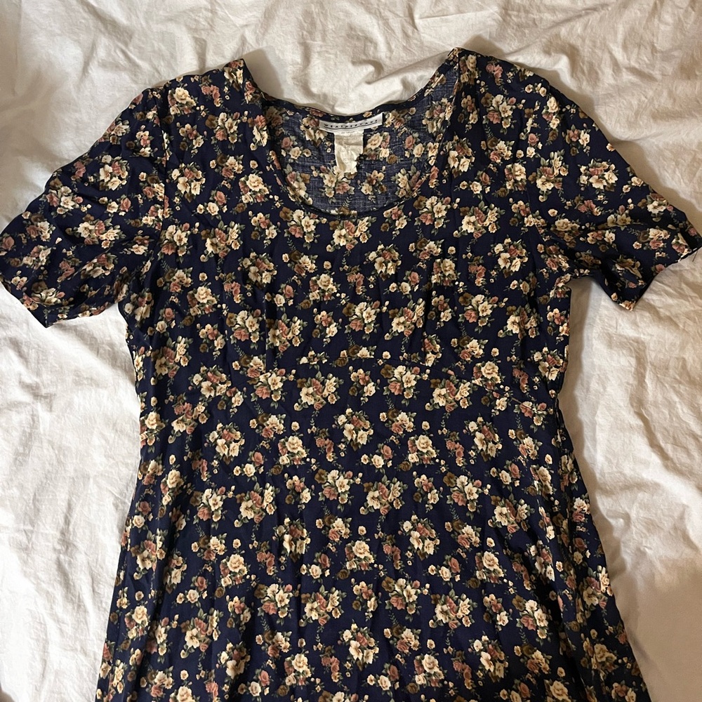 Floral Print Women's vintage midi dress